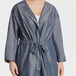 Lafayette 148 NY Stephania Women's  M Port Blue Metallic Drawstring Jacket